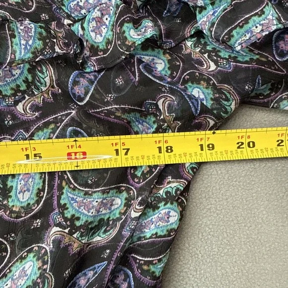 Victorias Secret Beach Dress Womens Medium Black Maxi Paisley Sheer Cover Up - Picture 15 of 16